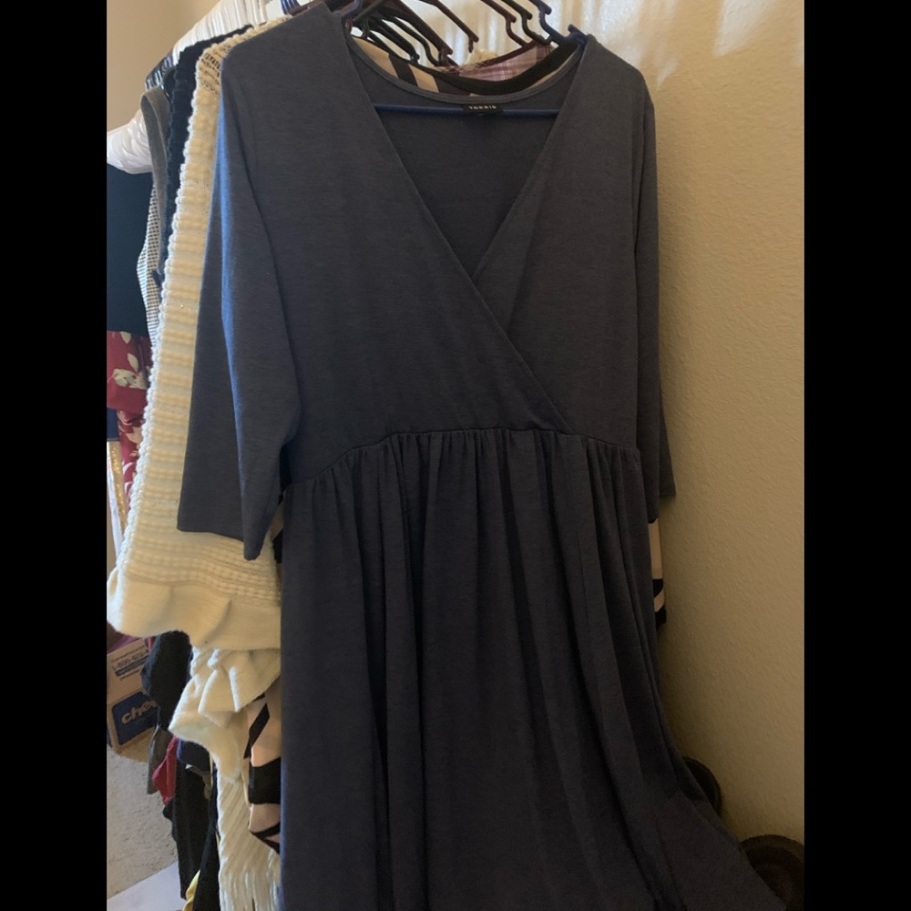 Torrid size 1 blue 3/4 sleeve dress